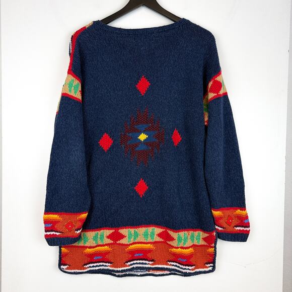 National Wildlife Knitted by Hand Beaded Western Knit Sweater HOLE - Size S - Picture 8 of 11